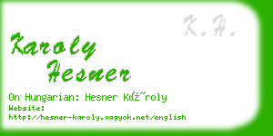 karoly hesner business card